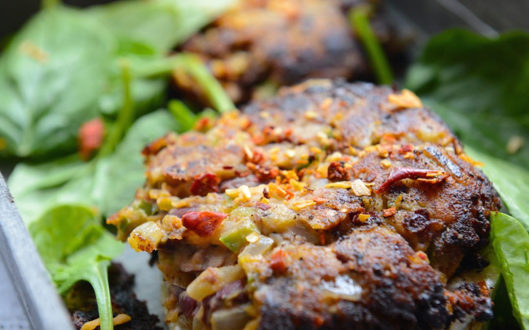 Spicy Bean Burgers with Salad
