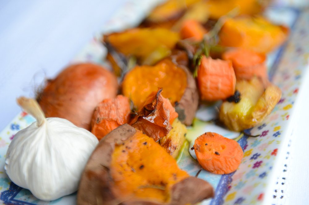 Sweet potato with roasted vegetables