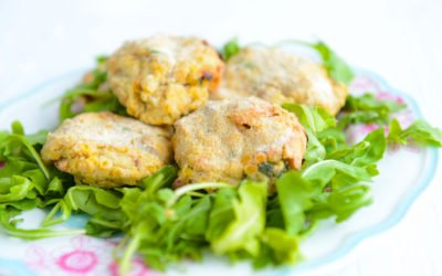 Lentil burgers and salad
