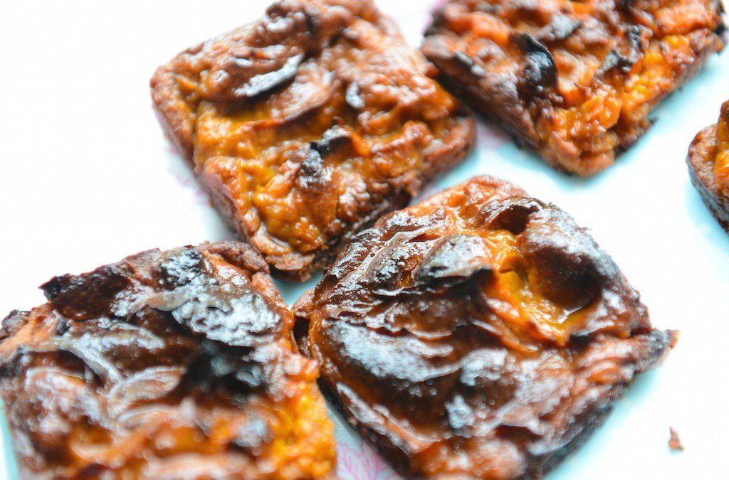 Sweet Potato Cakes with fruit compote and yogurt