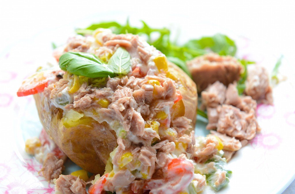Jacket potato, tuna and salad