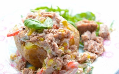 Jacket potato, tuna and salad