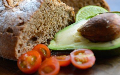 Avocado and Tomato on Rye Bread