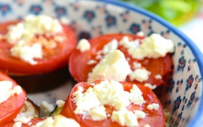 Aubergine, Tomato and Goat’s Cheese Grills with Salad
