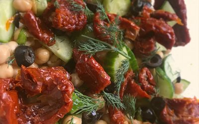 Lemony Olive, Sundried Tomato and Chickpea Salad