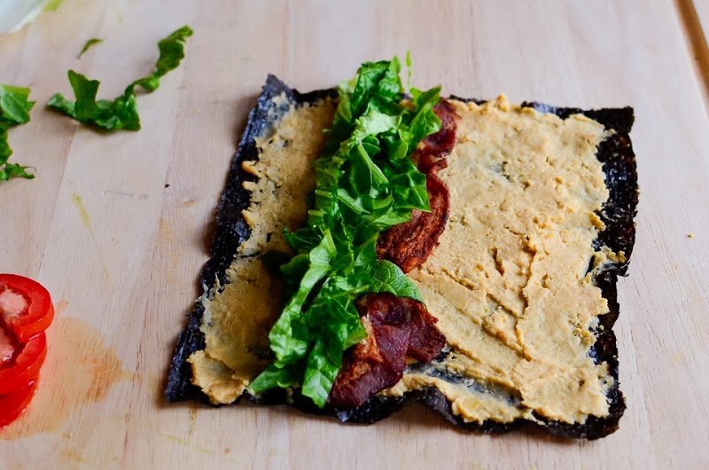 Nori strips and homous